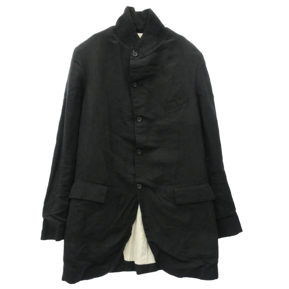 Paul Harnden ポールハーデン Mens Long Blazer ウールリネン メンズロングブレザー ジャケット グレー系 L【中古】