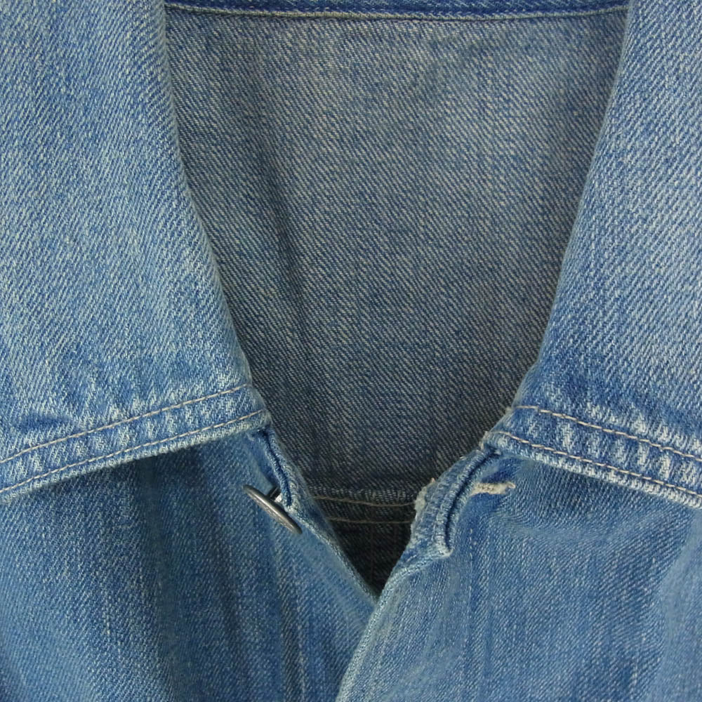 AURALEE オーラリー 25SS A25SB01DE SELVEDGE FADED LIGHT DENIM BLOUSON セルビッジ デニム ジャケット ブルゾン インディゴブルー系 4【中古】