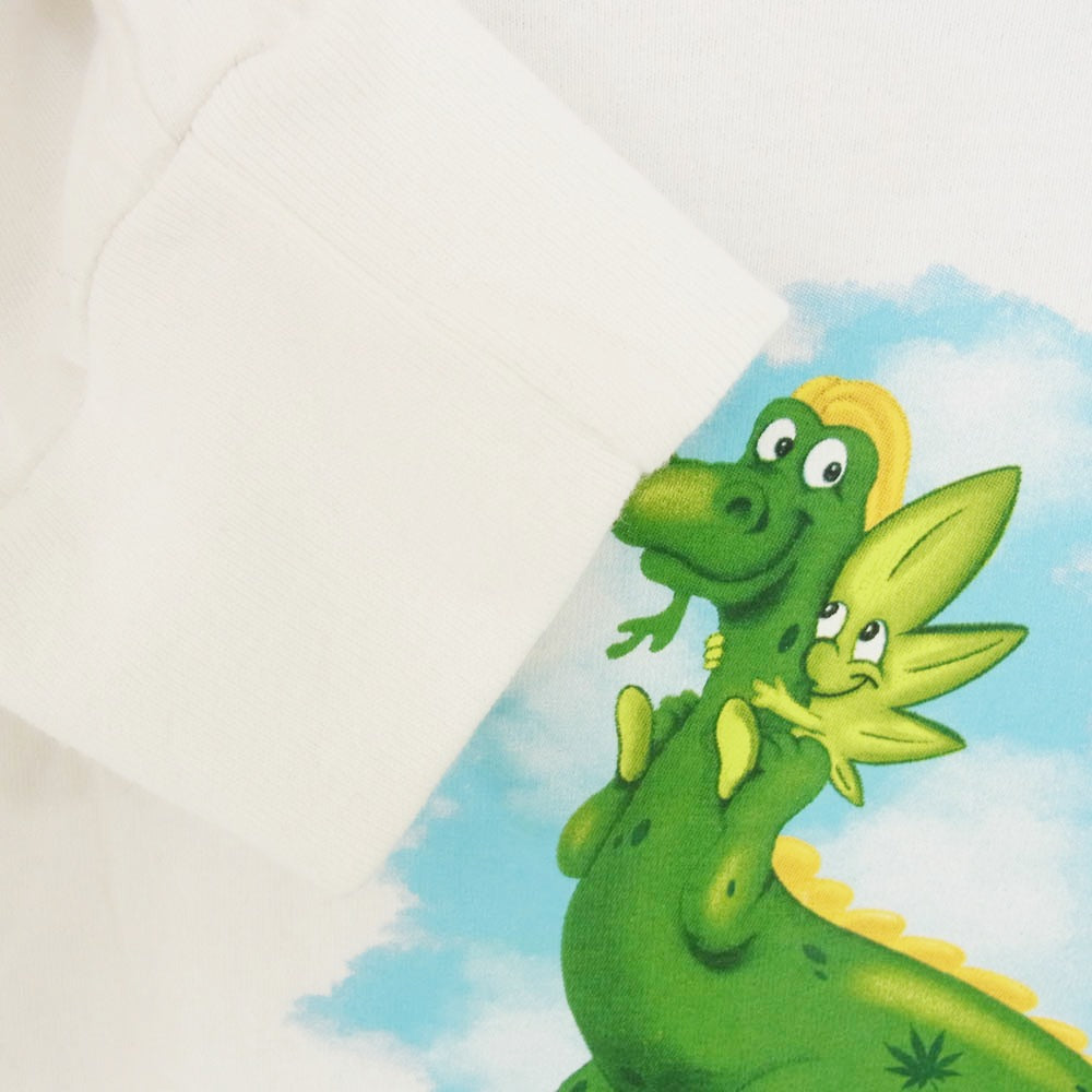HUF ハフ Fairy Tale フェアリーテイル フロントプリント ロングスリーブ 長袖 Tシャツ カットソー ホワイト系 XXL【中古】