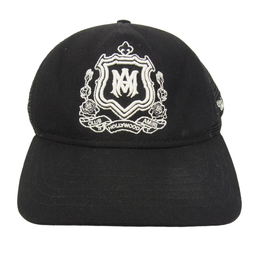 AMIRI アミリ 25AW AMHATR1037 MA CREST TRUCKER HAT エムエー クレスト トラッカーハット キャップ 帽子 ブラック系【中古】
