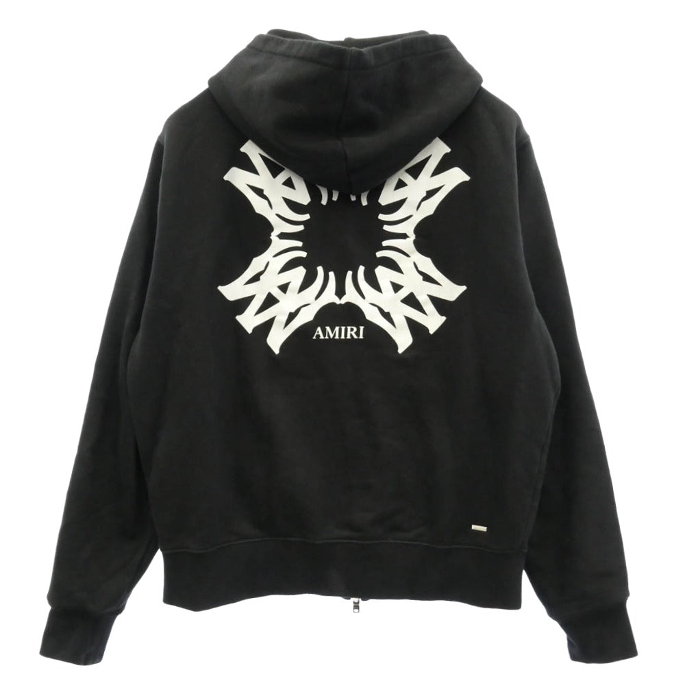 AMIRI アミリ AMJYHD1066 MA Quad Zip Hoodie エムエー クアッド ジップフーディ ロゴ ジップアップ パーカー ブラック系 L【中古】