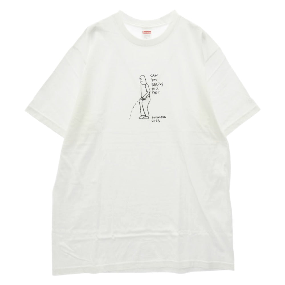 Supreme シュプリーム 25SS Piss Tee ピス プリント 半袖 Tシャツ ホワイト系 L【美品】【中古】