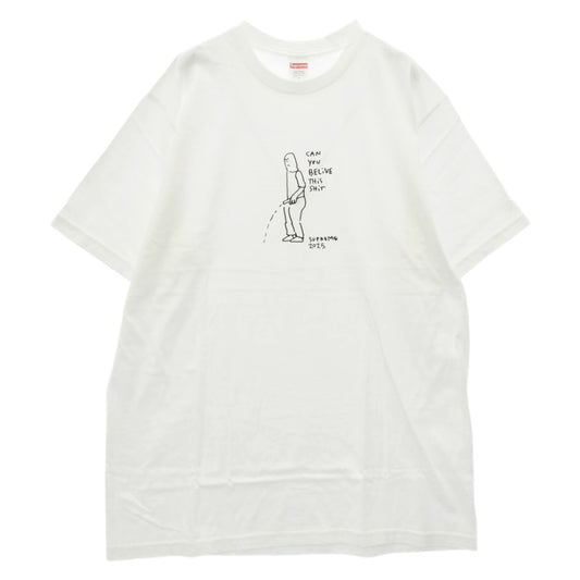 Supreme シュプリーム 25SS Piss Tee ピス プリント 半袖 Tシャツ ホワイト系 L【美品】【中古】