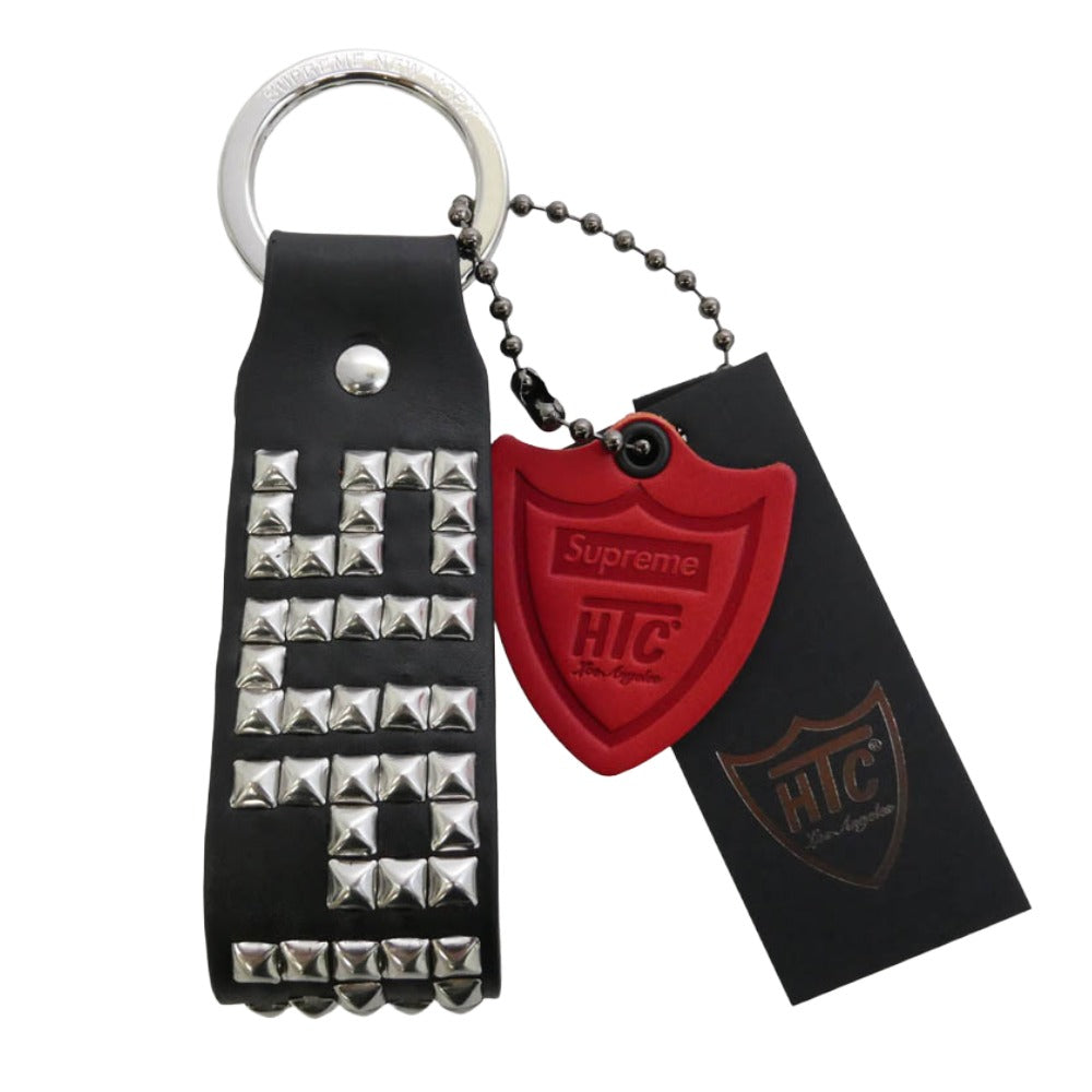 Supreme シュプリーム HTC エイチティーシー 23SS x Hollywood Trading Company ハリウッドトレーディングカンパニー Studded Keychain スタッディド キーチェーン ブラック系 シルバー系 2.5×7.6cm【極上美品】【中古】