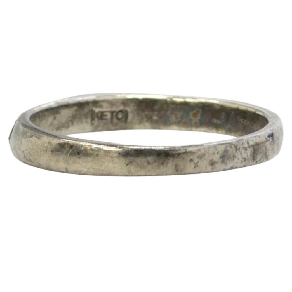 ケト ストーン リング シルバー系 ブラック系 15.5号【中古】