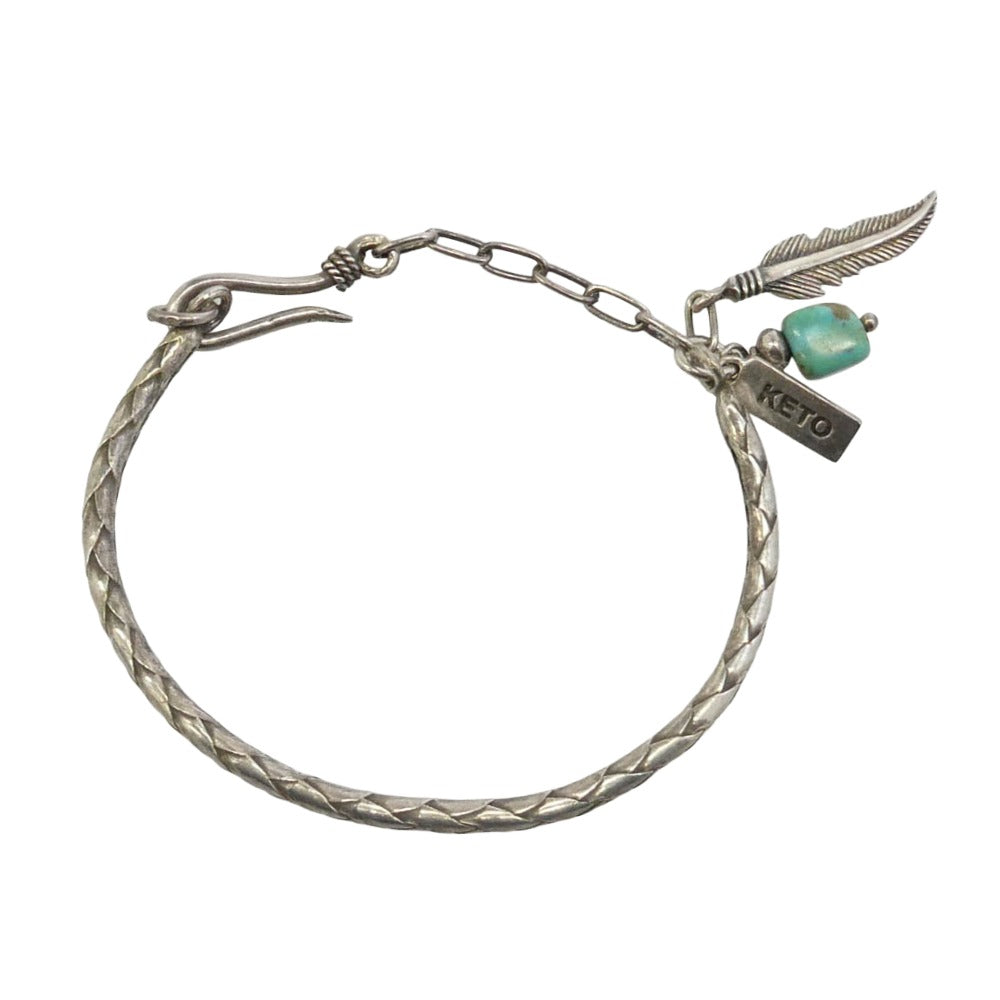 ケト ターコイズ フェザー ブレスレット シルバー系【中古】