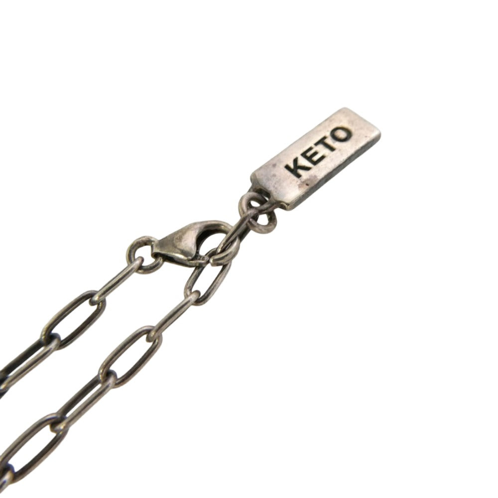 ケト ターコイズ ペンダントトップ ネックレス シルバー系 ライトブルー系【中古】