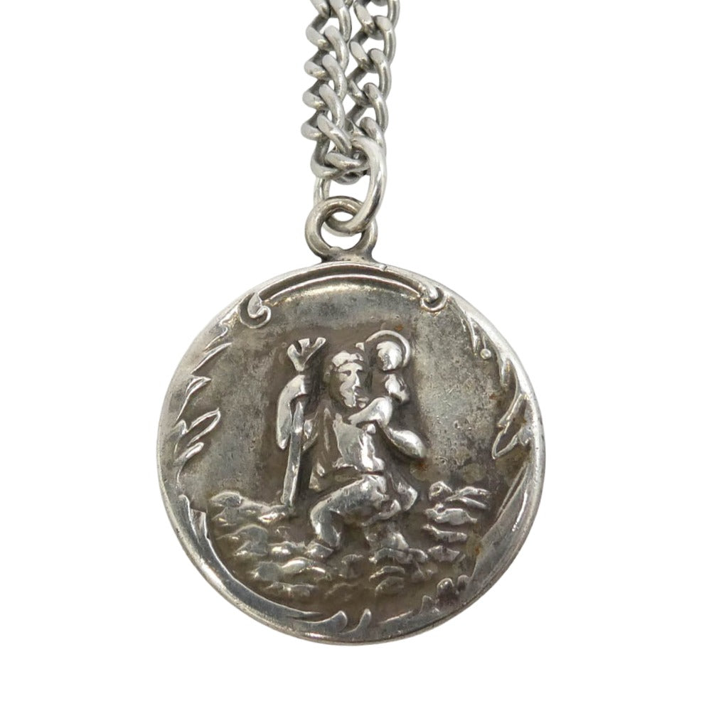 ヴィンテージ 50s USA製 CREED社 St.Christopher 聖クリストファー シルバー ネックレス シルバー系【中古】