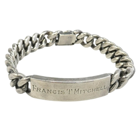 ヴィンテージ 40s U.S.M.C ID Napier Sterling Military ミリタリー ブレスレット シルバー系【中古】
