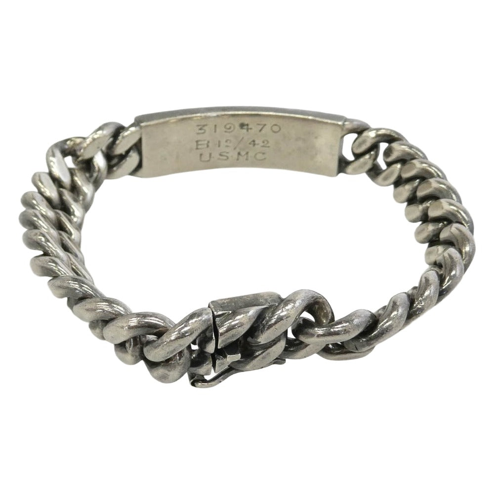 ヴィンテージ 40s U.S.M.C ID Napier Sterling Military ミリタリー ブレスレット シルバー系【中古】