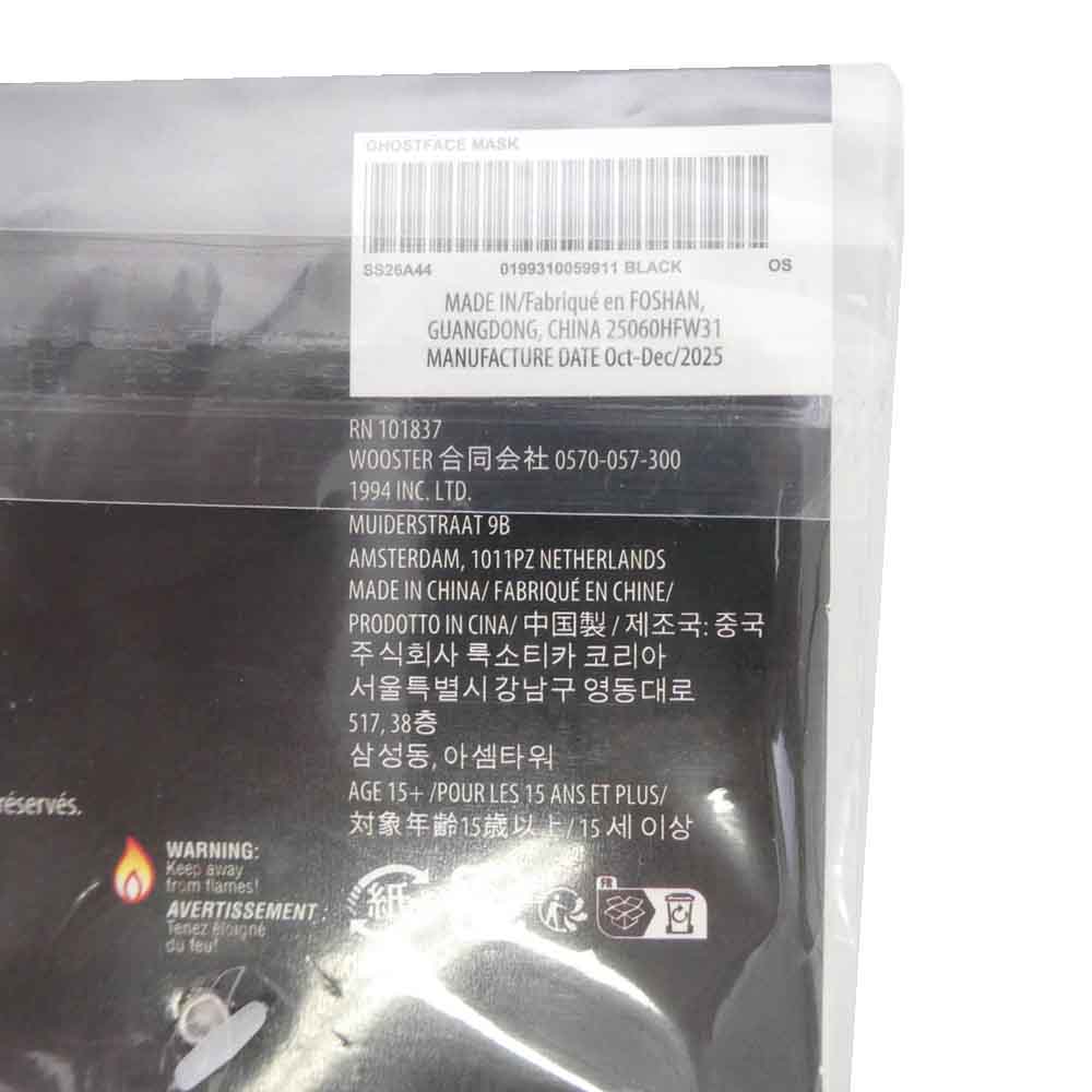 Supreme シュプリーム 26SS SUP-SS26-WEEK10-003 Ghostface Mask ゴーストフェイス マスク ホワイト系 ブラック系 Free【新古品】【未使用】【中古】