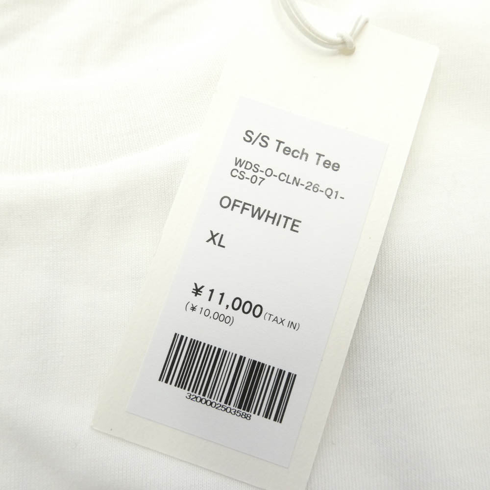 WIND AND SEA ウィンダンシー 26SS WDS-O-CLN-26-Q1-CS-07 S/S Tech Tee ワンポイント 刺繍 バックプリント ロゴ Tシャツ 半袖 カットソー ホワイト系 XL【新古品】【未使用】【中古】