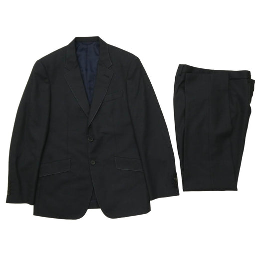 Paul Smith ポール・スミス PN-J-73791 カラーステッチ ドット柄 スーツ セットアップ シングルジャケット パンツ ダークネイビー系 L【中古】