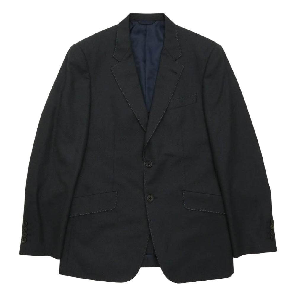 Paul Smith ポール・スミス PN-J-73791 カラーステッチ ドット柄 スーツ セットアップ シングルジャケット パンツ ダークネイビー系 L【中古】