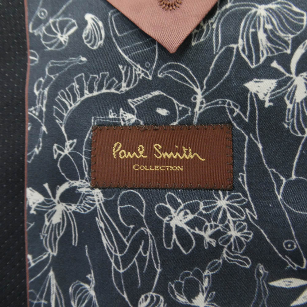 Paul Smith ポール・スミス PN-J-73791 カラーステッチ ドット柄 スーツ セットアップ シングルジャケット パンツ ダークネイビー系 L【中古】