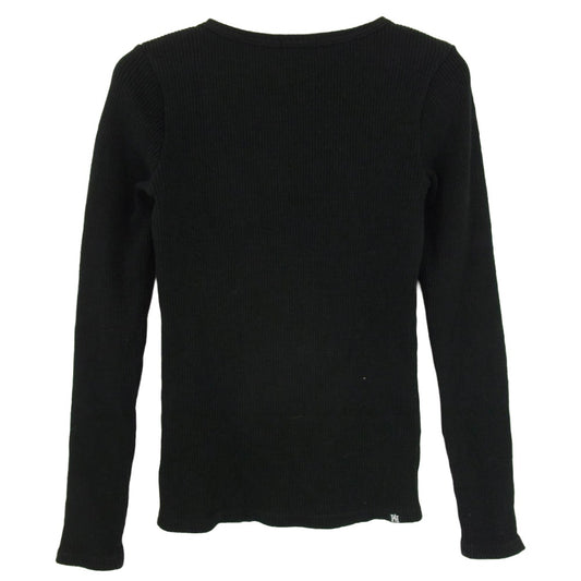 HYSTERIC GLAMOUR ヒステリックグラマー 01181CL03 ヒスガール プリント ワッフル ロングスリーブ 長袖 カットソー ブラック系 FREE【中古】