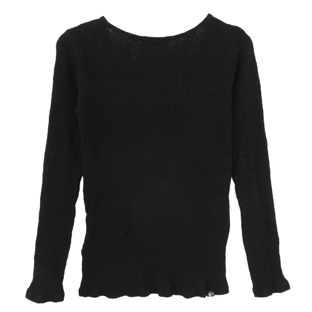 HYSTERIC GLAMOUR ヒステリックグラマー 0134CL03 DETROIT リブ編み 薄手 ニット カットソー ブラック系 FREE【中古】