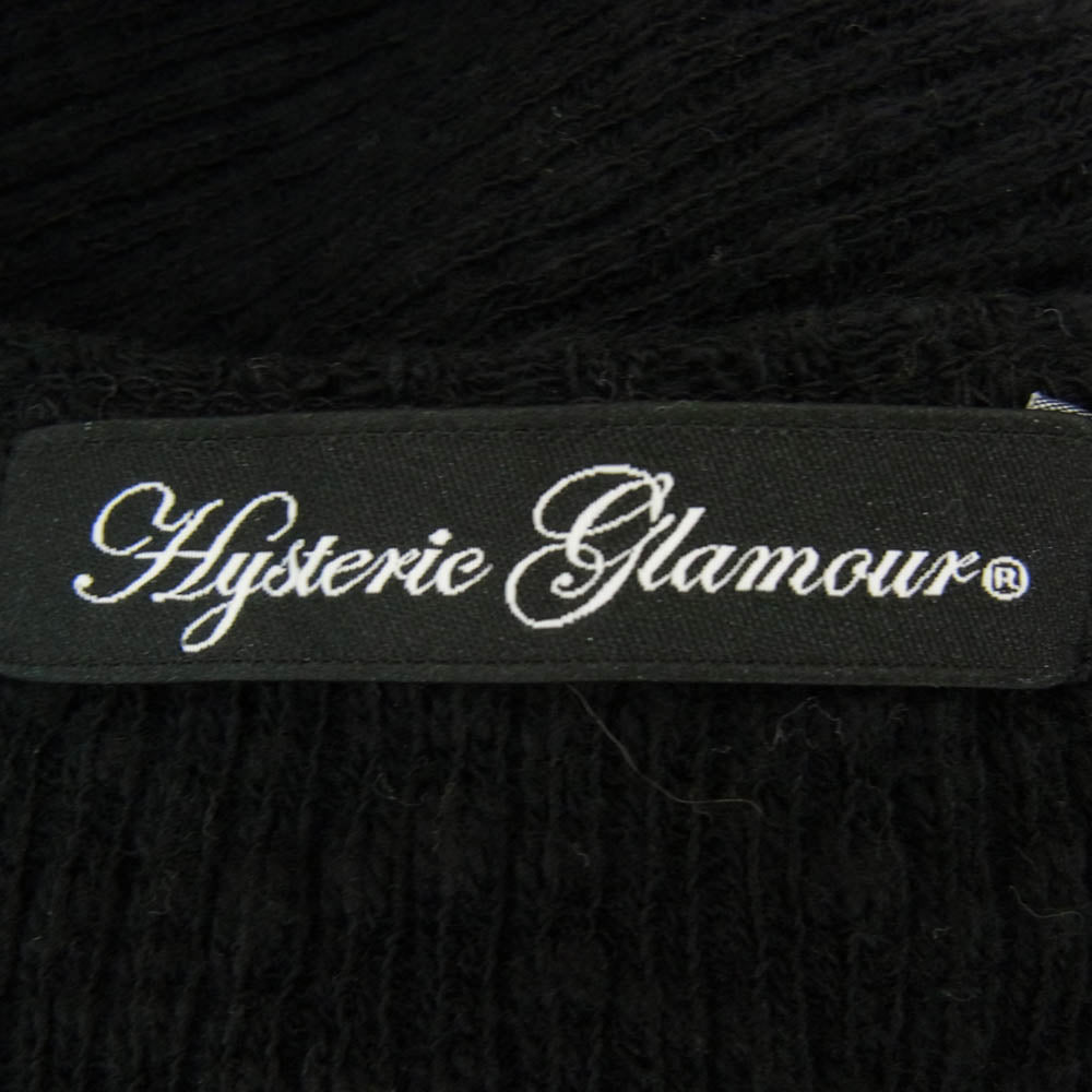 HYSTERIC GLAMOUR ヒステリックグラマー 0134CL03 DETROIT リブ編み 薄手 ニット カットソー ブラック系 FREE【中古】