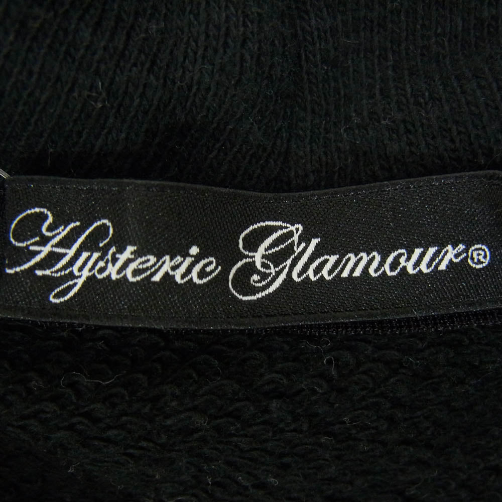 HYSTERIC GLAMOUR ヒステリックグラマー 0143CF05 袖 ニット切替 ジップ パーカー ブラック系 FREE【中古】