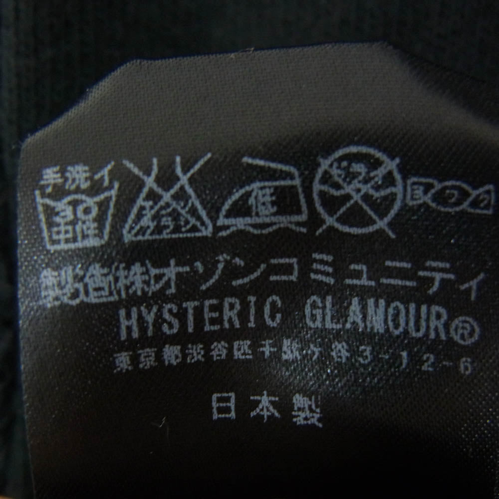 HYSTERIC GLAMOUR ヒステリックグラマー 0143CF05 袖 ニット切替 ジップ パーカー ブラック系 FREE【中古】