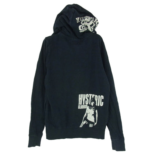 HYSTERIC GLAMOUR ヒステリックグラマー 0131CF02 ガールプリント ジップ パーカー ブラック系 FREE【中古】