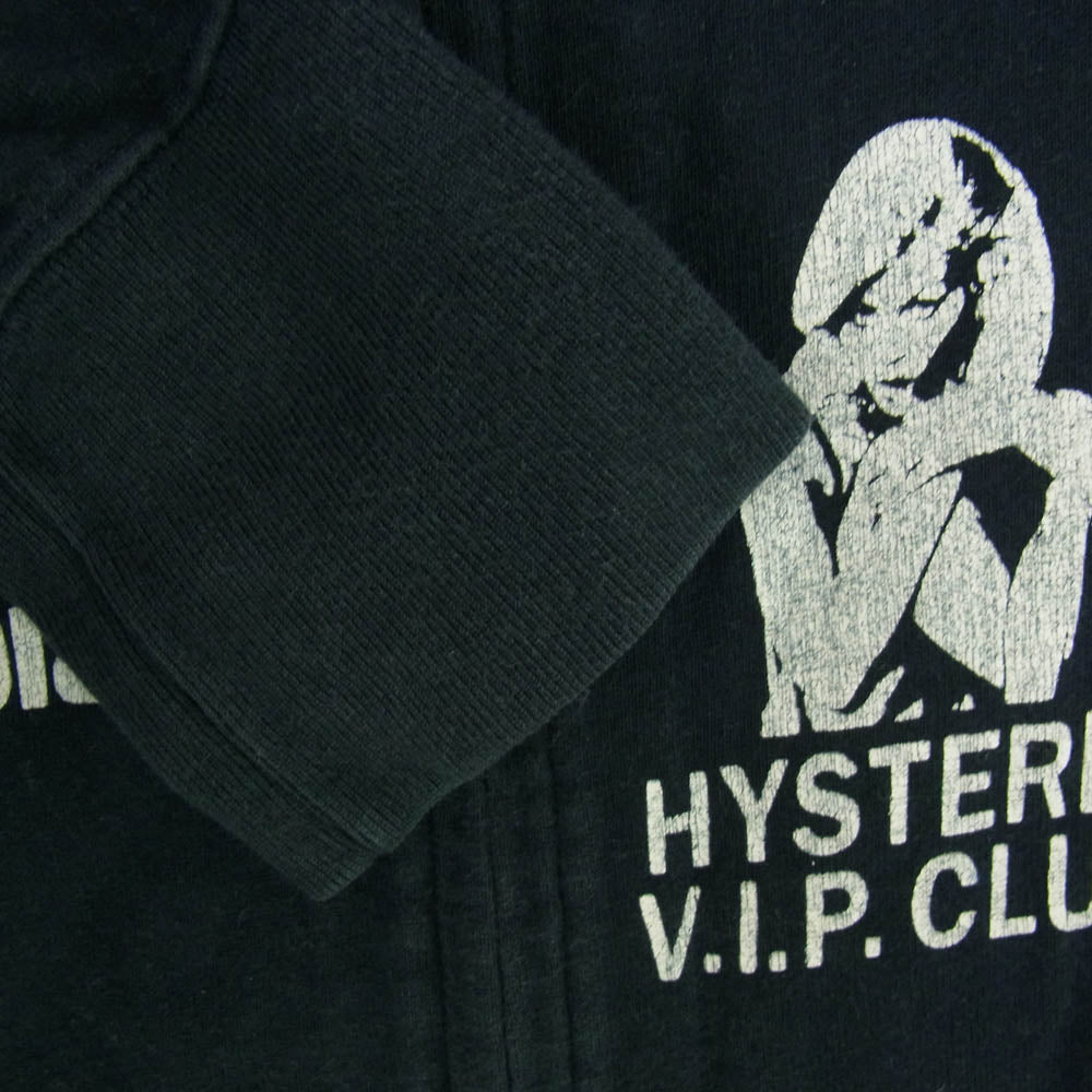HYSTERIC GLAMOUR ヒステリックグラマー 0131CF02 ガールプリント ジップ パーカー ブラック系 FREE【中古】