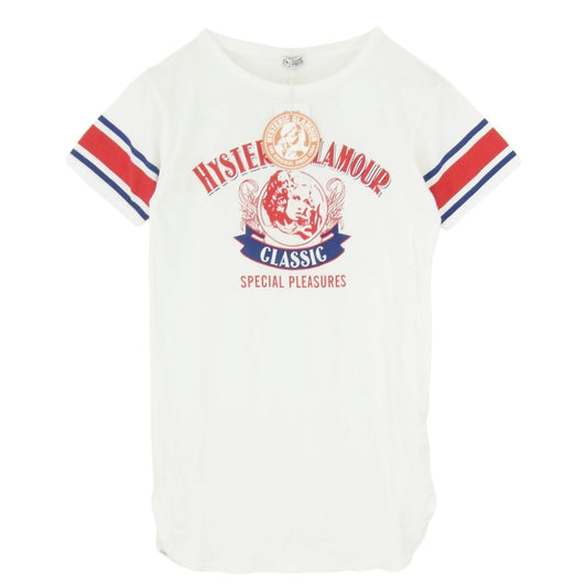 HYSTERIC GLAMOUR ヒステリックグラマー 01172CO03 ガールプリント 半袖 ワンピース ホワイト系 FREE【中古】