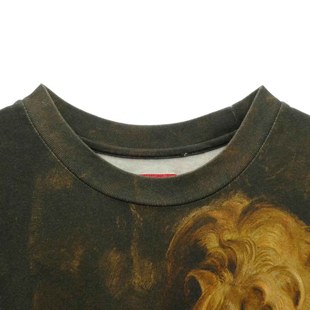 Supreme シュプリーム 22AW Lions' Den S/S Top ライオンプリント クルーネック 総柄 半袖 Tシャツ ブラック系 L【中古】