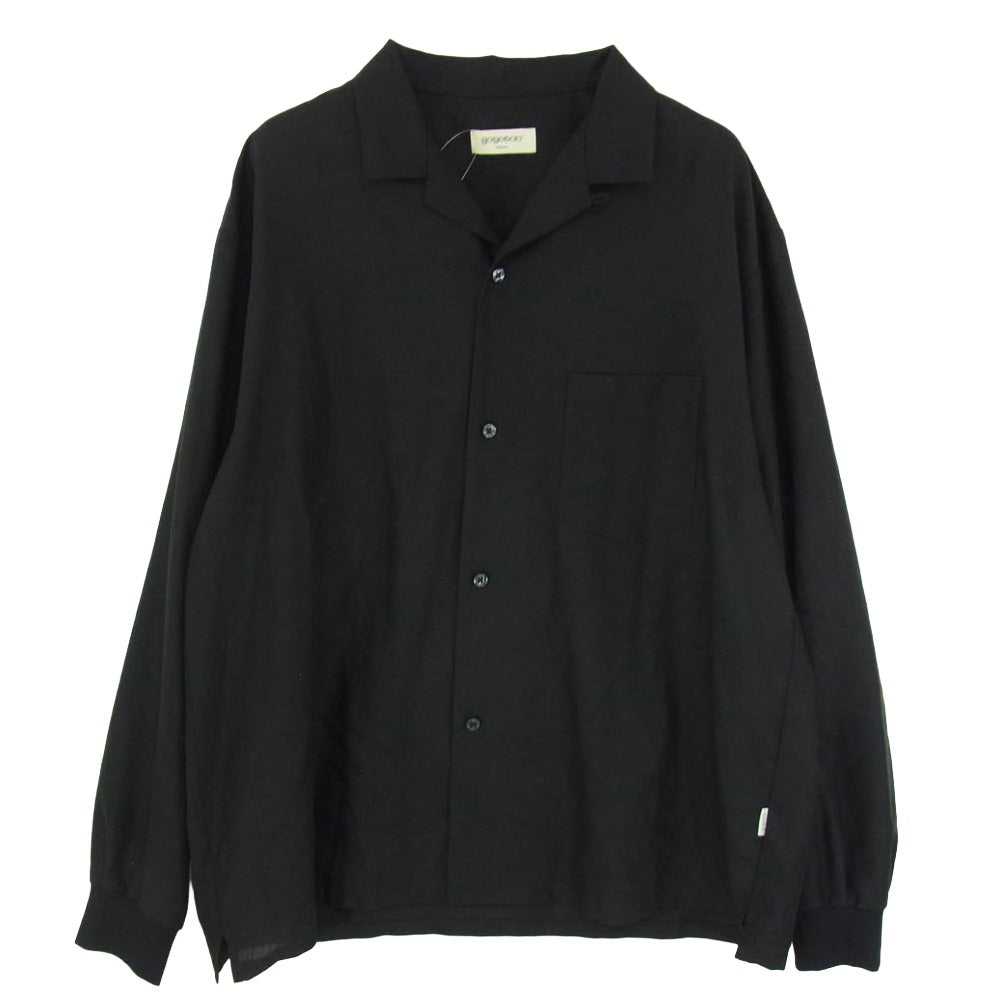 ゴエモン RIB REGULAR COLLAR SHIRT リブ レギュラー オープンカラー 長袖 シャツ ブラック系 M【中古】