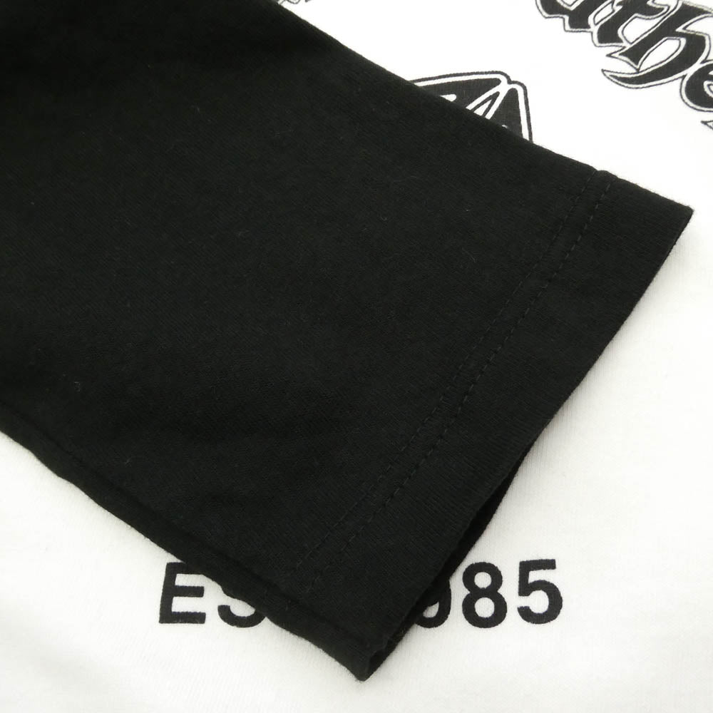 BILL WALL LEATHER ビルウォールレザー BEAMS ビームス BEAMS別注 Logo Baseball Tee ロゴ ベースボール ラグラン 七分袖 Tシャツ カットソー モノクロ系 M【中古】