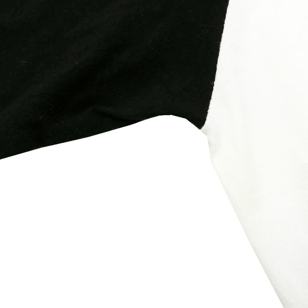 BILL WALL LEATHER ビルウォールレザー BEAMS ビームス BEAMS別注 Logo Baseball Tee ロゴ ベースボール ラグラン 七分袖 Tシャツ カットソー モノクロ系 M【中古】