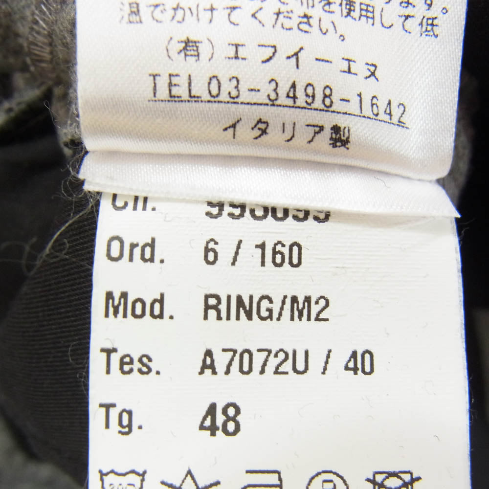 ジャブスアルキヴィオ M2-A7072U ring別注 MASACCIO ウォッシャブルウール ライトフランネル 1プリーツ トラウザー パンツ グレー系 48【極上美品】【中古】
