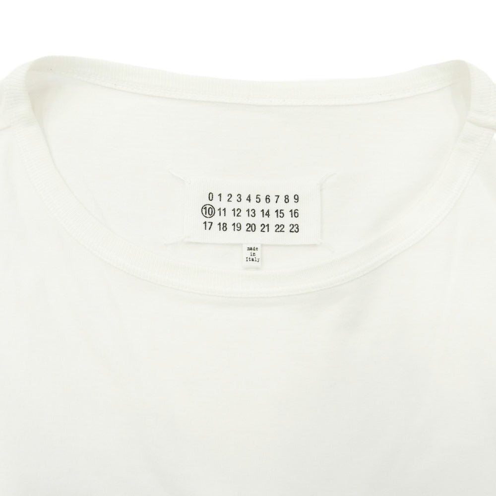 MAISON MARGIELA メゾンマルジェラ 20SS S30GC0701 DISTORTED LOGO T-Shirt ディストーティド ロゴ刺繍 半袖 Tシャツ ホワイト系 50【中古】