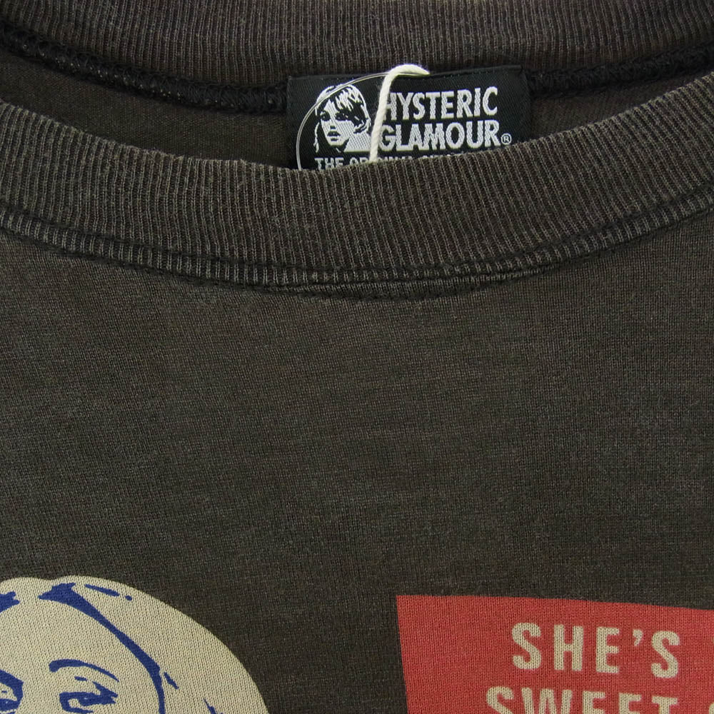 HYSTERIC GLAMOUR ヒステリックグラマー 01173CL10 ヒスガール プリント ラグランスリーブ ロングスリーブ Tシャツ 長袖 カットソー グレー系 FREE【中古】