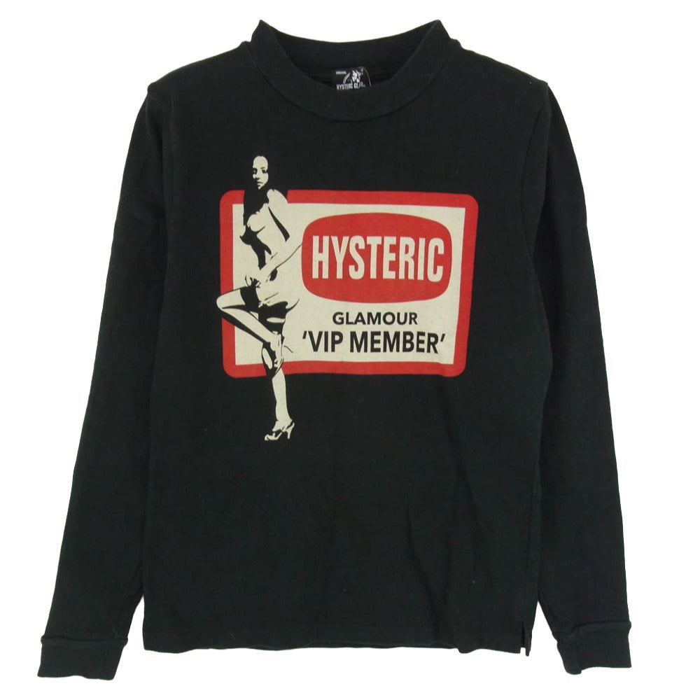 HYSTERIC GLAMOUR ヒステリックグラマー 0153CL10 ヒスガール プリント ロングスリーブ Tシャツ 長袖カットソー ブラック系【中古】