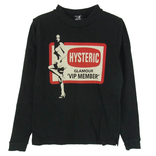 HYSTERIC GLAMOUR ヒステリックグラマー 0153CL10 ヒスガール プリント ロングスリーブ Tシャツ 長袖カットソー ブラック系【中古】