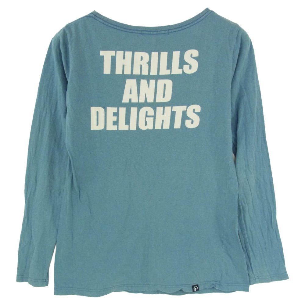 HYSTERIC GLAMOUR ヒステリックグラマー 0114CL02 ヒスガール プリント ロングスリーブ Tシャツ 長袖カットソー ブルー系 FREE【中古】
