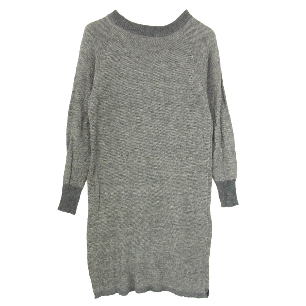 HYSTERIC GLAMOUR ヒステリックグラマー 01183NO01 ガール プリント ロゴ ニット ワンピース グレー系 FREE【中古】