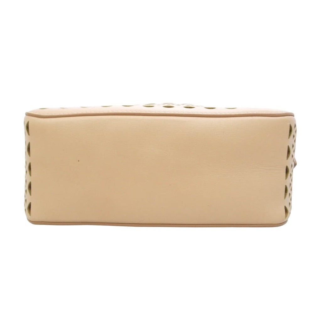 ALAIA アライア カットワーク 2WAY ショルダー ハンド バッグ ベージュ系【中古】