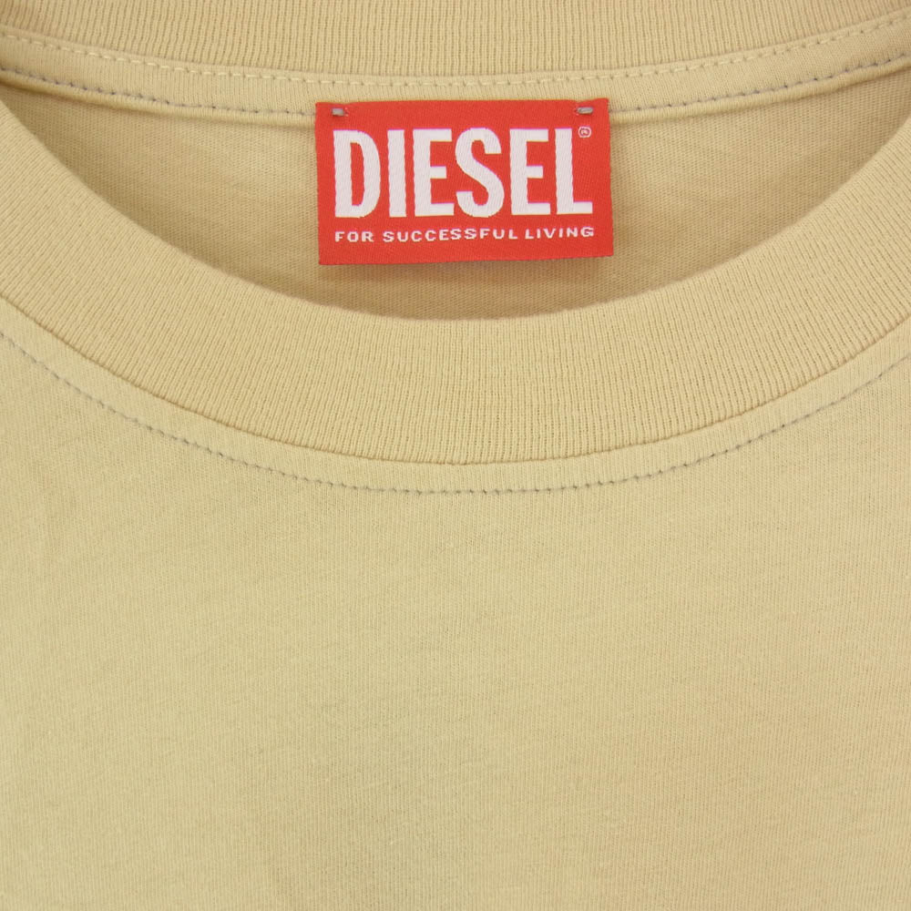 DIESEL ディーゼル A16216 T-BOXT-LS-R4 アーム バックプリント ロングスリーブ Tシャツ 長袖カットソー ベージュ系 S【中古】