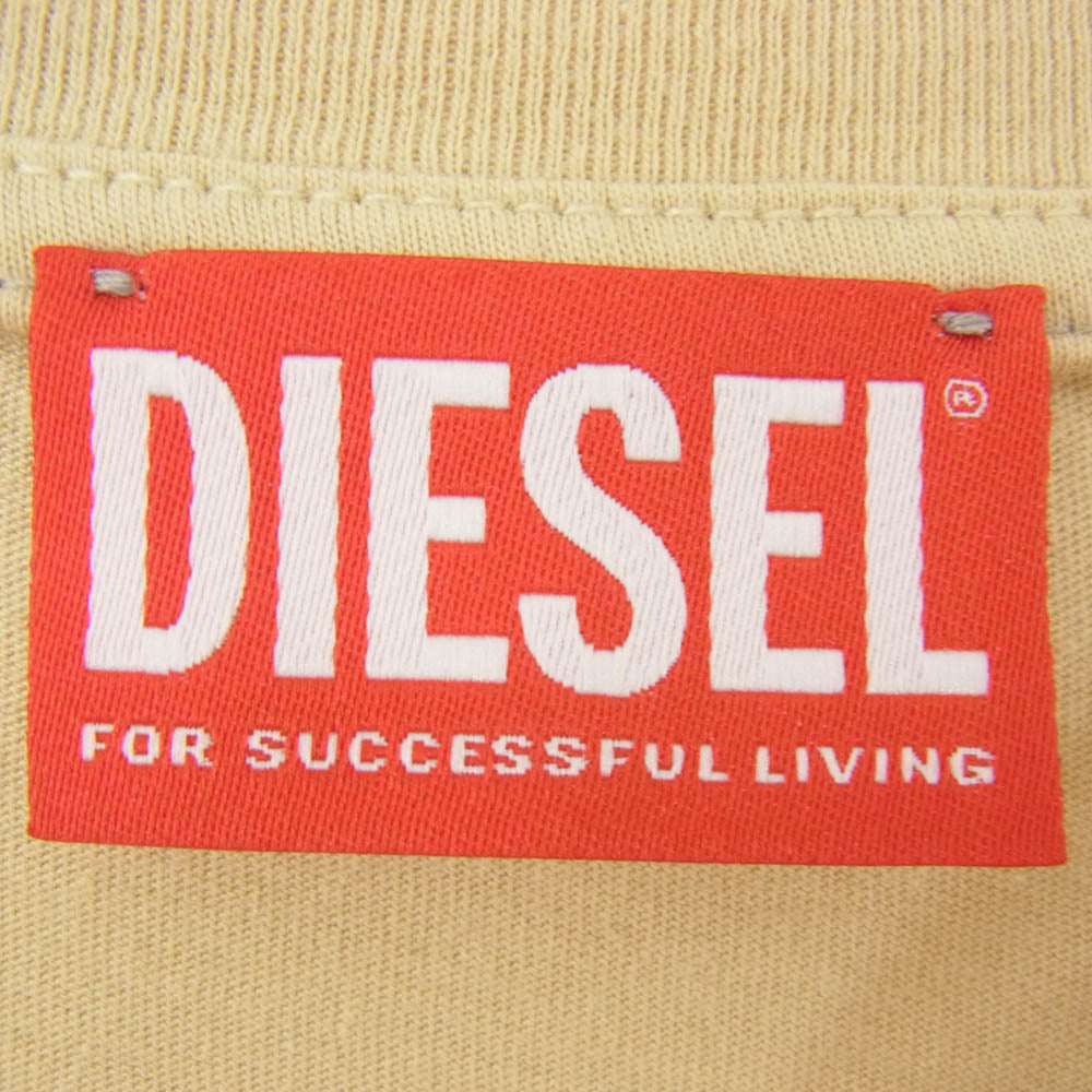 DIESEL ディーゼル A16216 T-BOXT-LS-R4 アーム バックプリント ロングスリーブ Tシャツ 長袖カットソー ベージュ系 S【中古】