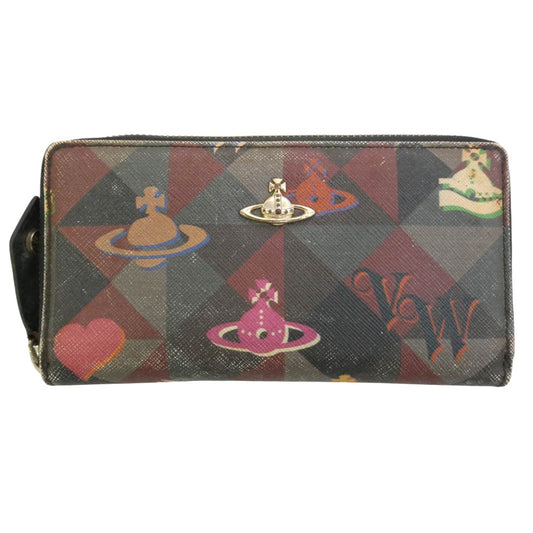 Vivienne Westwood ヴィヴィアンウエストウッド LOGOMANIA ラウンドファスナー 長財布 マルチカラー系【中古】