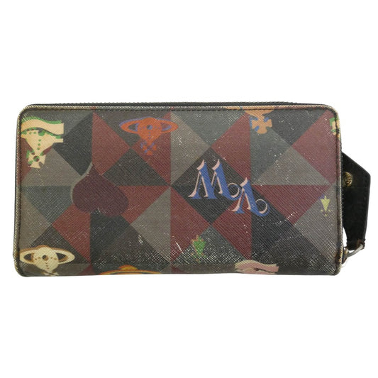 Vivienne Westwood ヴィヴィアンウエストウッド LOGOMANIA ラウンドファスナー 長財布 マルチカラー系【中古】