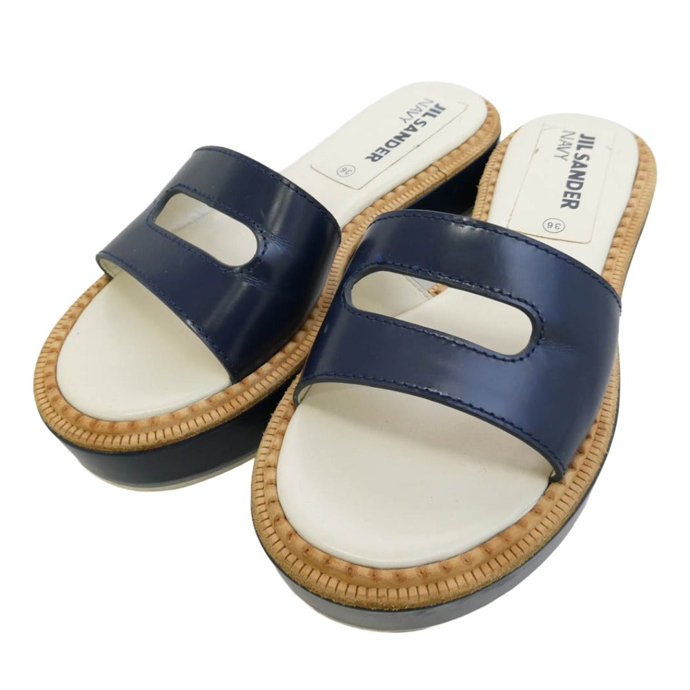 JIL SANDER ジルサンダー NAVY ネイビー 厚底 サンダル ネイビー系 36