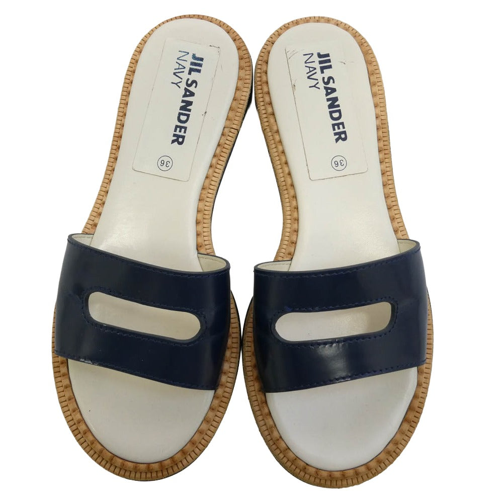 JIL SANDER ジルサンダー NAVY ネイビー 厚底 サンダル ネイビー系 36【中古】