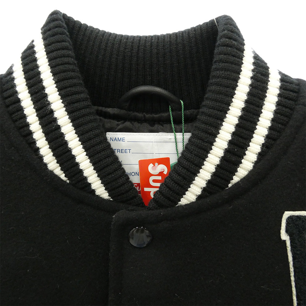 Supreme シュプリーム 25SS Praises Varsity Jacket プレイズ バーシティ ロゴワッペン スタジャン ジャケット ブラック系 S【極上美品】【中古】
