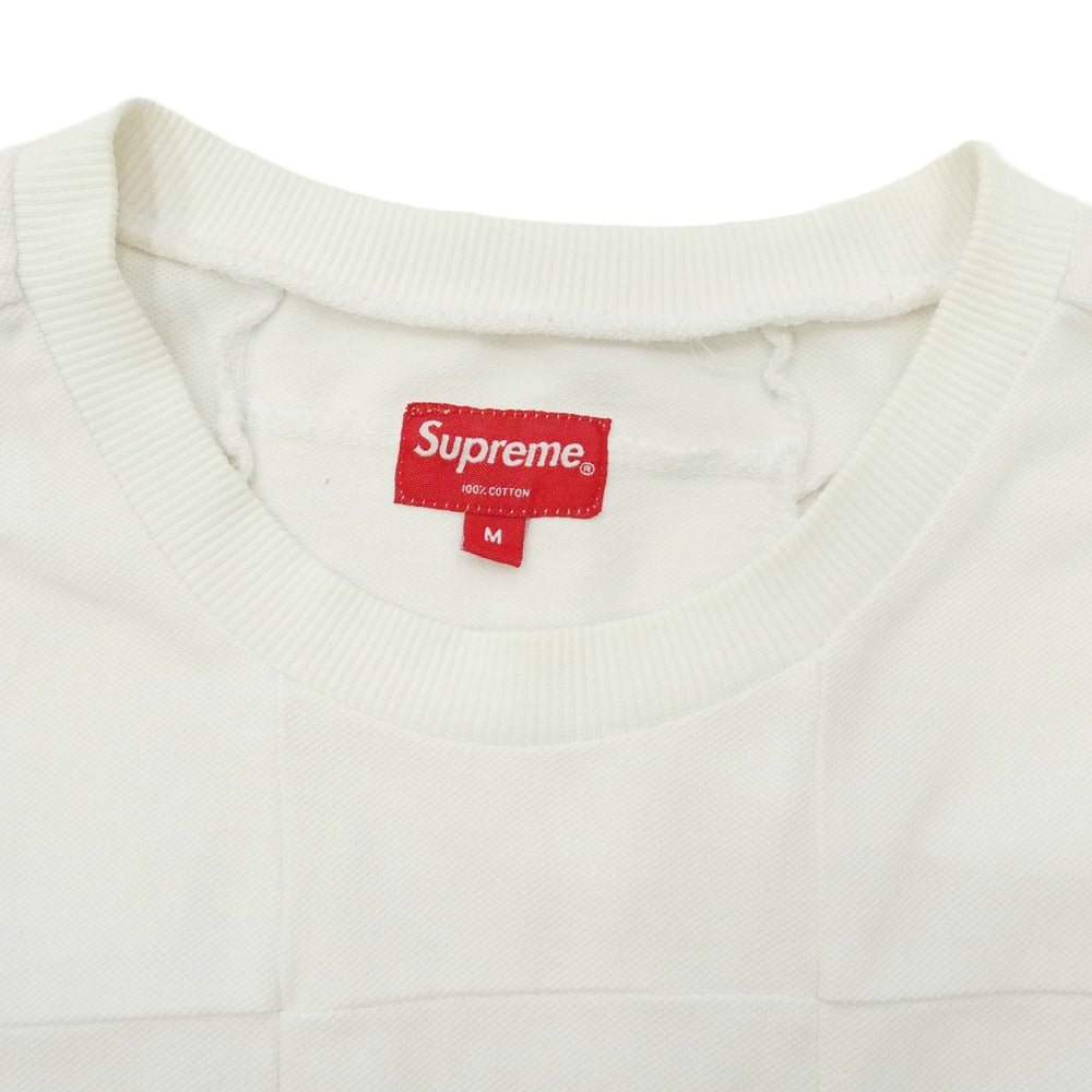 Supreme シュプリーム 18AW Patchwork Pique Tee パッチワーク ピケ クラシック ロゴ Tシャツ ホワイト系 M【中古】