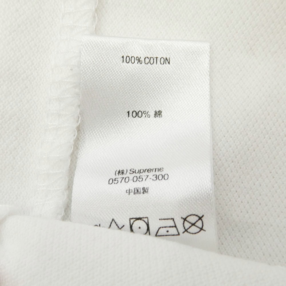 Supreme シュプリーム 18AW Patchwork Pique Tee パッチワーク ピケ クラシック ロゴ Tシャツ ホワイト系 M【中古】
