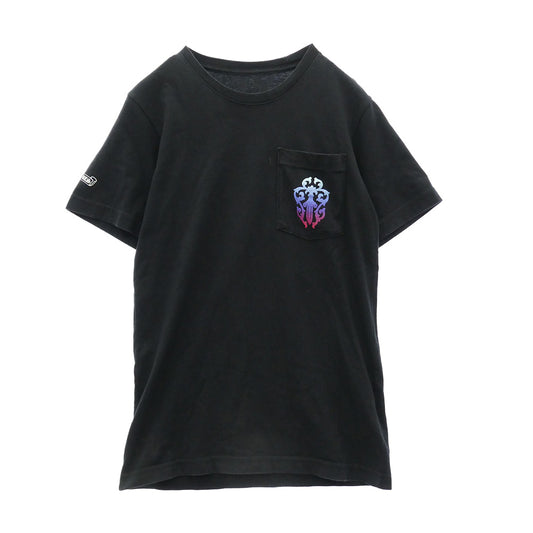 CHROME HEARTS クロムハーツ（原本無） VINE DAGGER グラデーション ヴァインダガー ホースシュープリント ポケット付 Tシャツ 半袖カットソー ブラック系 XS【中古】