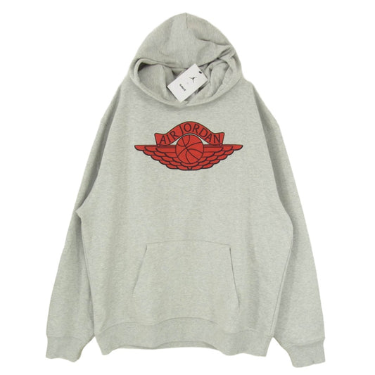 SAINT MICHAEL セントマイケル ×JORDAN BRAND ジョーダンブランド 26SS SM-MK8-0000-J02 FV4718-050 AIR JORDAN MJ SM FLC HOODIE エアジョーダン プルオーバー ウイングロゴ パーカー フーディー グレー系 M【極上美品】【中古】
